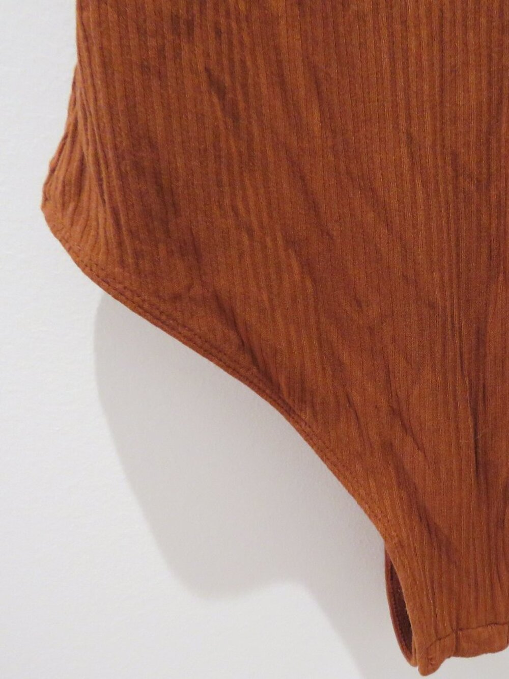 INTIMATELY FREE PEOPLE Speed Dial Bodysuit Bronze Brown Ribbed Small Minimalist - Picture 8 of 13